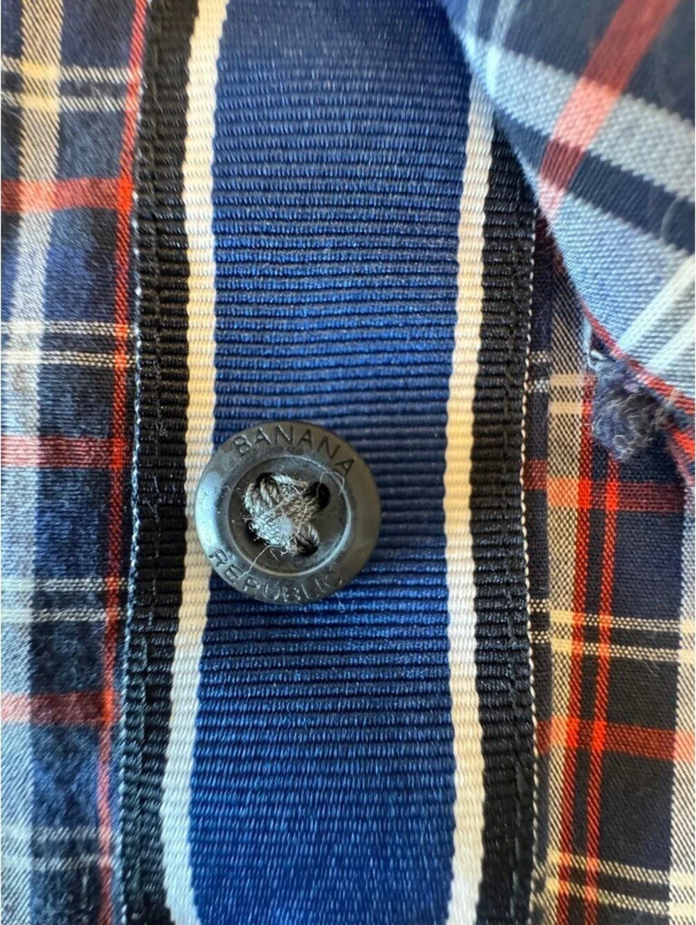 Banana Republic Slim Fit Men's Medium Plaid Button-Down Shirt